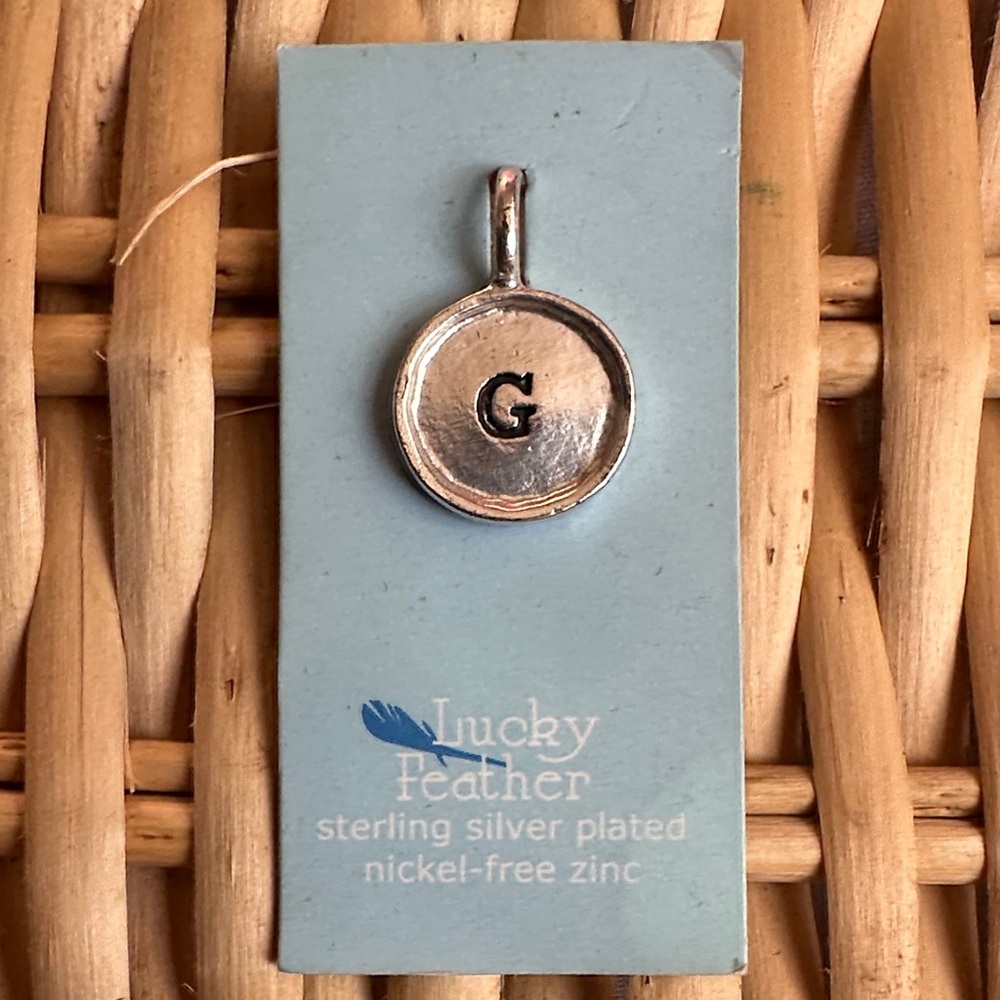Silver Initial Pendant G
